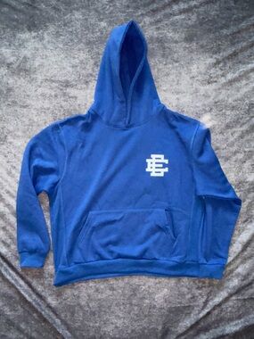 Eric Emanuel Royal Blue Hoodie with White Logo